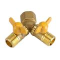 Starbun 2 Way Tap Adapter-G1/2 Brass Garden Irrigation 2 Way Double Tap Hose Adapter Dual Faucet Connector