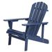 Ouootto Outdoor Patio Adirondack Chair Solid Wood for Backyard Garden Lawn Porch - Navy Blue