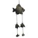 Japanese Style Cast Iron Wind Chime Floating Fish Shape Wind Chimes Hanging Wind Bell Outdoor Indoor Beautiful Ornaments Home Car Decor Birthday Gift (Overall Height About 48cm)