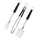 3PCS Grill Accessories Set Stainless Steel Barbecue Fork Grilling Tongs Spatula