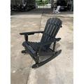 Ouootto Outdoor Adirondack Rocking Chair Solid Wood Chairs for Patio Backyard Garden - Black