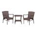 Ouootto Outdoor PE Rattan Patio Furniture - Wicker Patio Chairs Set Patio Bistro Sets - Brown - 3 Piece