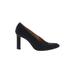 Yves Saint Laurent Heels: Slip On Chunky Heel Minimalist Black Solid Shoes - Women's Size 8 1/2 - Almond Toe