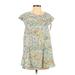 Billabong Casual Dress - Shift Crew Neck Short sleeves: Teal Print Dresses - New - Women's Size Small - Paisley Wash