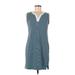 Nautica Casual Dress - Shift: Blue Stripes Dresses - Women's Size Medium