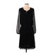 Coldwater Creek Casual Dress: Black Solid Dresses - Women's Size 4