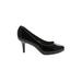 Kelly & Katie Heels: Slip On Stiletto Classic Black Solid Shoes - Women's Size 8 - Round Toe