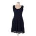Max Studio Casual Dress - DropWaist: Blue Dresses - Women's Size Large