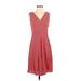 Banana Republic Factory Store Casual Dress - A-Line: Red Argyle Dresses - Women's Size 2
