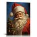 FLORID Vintage Santa Claus Wall Art Winter Christmas Poster Picture Wall Decor Santa Claus Portrait Painting for Living Room Bedroom Decor Framed Gallery Wrapped