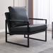 Armchair - Ebern Designs Zosia 26.8" Wide Armchair Faux Leather/Metal in Black | Wayfair 9CE86004D6384892AFAE8F972F157B87