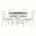 Gracie Oaks Vasilis Round 42" Dining Set Wood in White/Brown | 29.5 H x 42 W x 42 D in | Wayfair 5591025EDCF047BBAAF494DF13147D71