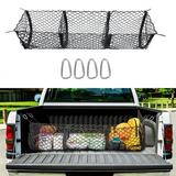 Cargo Net Trunk Bed Organizer Mesh Storage Net with 4 Metal Hooks 43.3Ã—11.8 inch Heavy Duty Cargo Net for SUV Car Toyota Pickup Truck Bed Truck Bed Grocery Holder