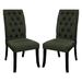 Wildon Home® Brookann Tufted Full Back Dining Chair Wood/Upholstered in Black/Brown | 42.09 H x 20.09 W x 28.09 D in | Wayfair