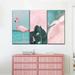 Bay Isle Home™ Pink Paradise Multi Piece Canvas Print On Canvas 3 Pieces Set Canvas in Brown | 38 H x 24 W x 1.25 D in | Wayfair