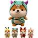 Adorable Squirrel Stuffed Animal Dressed in Dinosaur Costume Plushies Chipmunk with Dinosaur Outfit Cute Plush Toys for Kids Stuffed Animals Gift for Lover 13.78 In