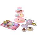 1 Set of Tea Set Toys Simulation Tea Set Prop Decorative Tea Set Cartoon Tin Tea Party Toy Set