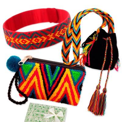 Taste of Colombia,'Handmade Colorful Acrylic and Natural Fiber Curated Gift Set'