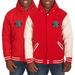 Men's JH Design Red Toronto Raptors Reversible Fleece/Faux Leather Jacket