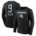 Men's Fanatics Branded Tyree Wilson Black Las Vegas Raiders Team Wordmark Player Name & Number Long Sleeve T-Shirt