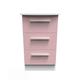 Welcome Furniture Ready Assembled Knightsbridge 3 Drawer Bedside Cabinet In Kobe Pink & White