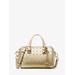 Michael Kors Grayson Small Studded Metallic Leather Duffel Crossbody Bag Gold One Size