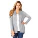 Plus Size Women's A-Line Button Down Tunic by Jessica London in Heather Grey (Size 3X)