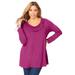 Plus Size Women's Cowl Neck Swing Tunic by Jessica London in Raspberry (Size 1X)