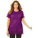 Plus Size Women's Stretch Lace Tunic by Jessica London in Purple Tulip (Size 22/24) Long Shirt