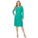 Plus Size Women's Stretch Lace Shift Dress by Jessica London in Aqua Sea (Size 40)