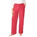 Plus Size Women's Stretch CottonChino Wide-Leg Trouser by Jessica London in Bright Red (Size 12 W)