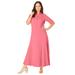 Plus Size Women's Button Front Maxi Dress by Jessica London in Tea Rose (Size 20 W)