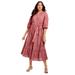 Plus Size Women's Eyelet Midi-Dress by June+Vie in Shadow Rose (Size 14/16)