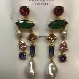 Kate Spade Jewelry | Kate Spade New Multi-Stone Chandelier Earrings | Color: Blue/Gold/Green/Pink | Size: 2-3/4" Drop