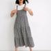 Madewell Dresses | Madewell Embroidered Tiered Midi Dress In Gingham Check | Color: Black/White | Size: Xxsp