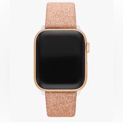 Kate Spade Accessories | Kate Spade - Nwt Rose Gold Glitter Leather 38/40mm Band For Apple Watch | Color: Gold | Size: Os
