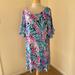 Lilly Pulitzer Dresses | Lilly Pulitzer Size Xl Lula Dress Me Peacock Tweet Hearts Dress | Color: Blue/Pink | Size: Xl