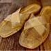 Anthropologie Shoes | Matisse Anthropologie Villa Gold Glitter Jelly Double Strap Slide Sandal 7 | Color: Gold | Size: 7