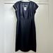 J. Crew Dresses | J. Crew Dress Super 120's Director Dress Pinstripe Wool Sheath Dress V-Neck Sz 8 | Color: Black/Gray | Size: 8