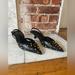 Zara Shoes | Black Sling Back Kitten Heels, Gold Studs | Color: Black/Gold | Size: 6.5
