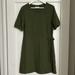 Madewell Dresses | Madewell Crosshatch Puff-Sleeve Faux-Wrap Mini Dress | Color: Green | Size: L