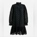 J. Crew Dresses | J.Crew Ruffleneck Eyelet Mini Dress | Black | Size Medium | Nwt | Color: Black | Size: M