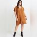 Madewell Dresses | Madewell Burnt Orange Button Down Short Sleeve Dress | Color: Orange | Size: M