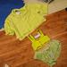 Urban Outfitters Tops | 3 Uo Xs Neon Vera Button Up Lime Yellow Sleep Loose Fit Top Shirt Bralette Short | Color: Green/Yellow | Size: M