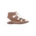 Sole Society Sandals: Strappy Wedge Casual Tan Print Shoes - Women's Size 6 - Open Toe