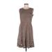 Elie Tahari Casual Dress - Shift: Brown Dresses - Women's Size 6