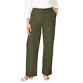 Plus Size Women's Chino Wide Leg Trouser by Jessica London in Dark Olive Green (Size 18 W)