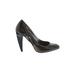 Nicole Miller Heels: Slip-on Stiletto Cocktail Black Print Shoes - Women's Size 6 - Almond Toe