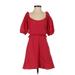 Hutch Casual Dress - A-Line Scoop Neck Short sleeves: Red Dresses - Women's Size 0