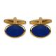 Lapis Lazuli Oval Cufflinks for Men Gold Plate